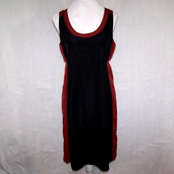 Eddie Bauer Dress Womens 8 Colorblock Sleeveless Lined Scoop Neck Black Brown - Picture 2 of 10